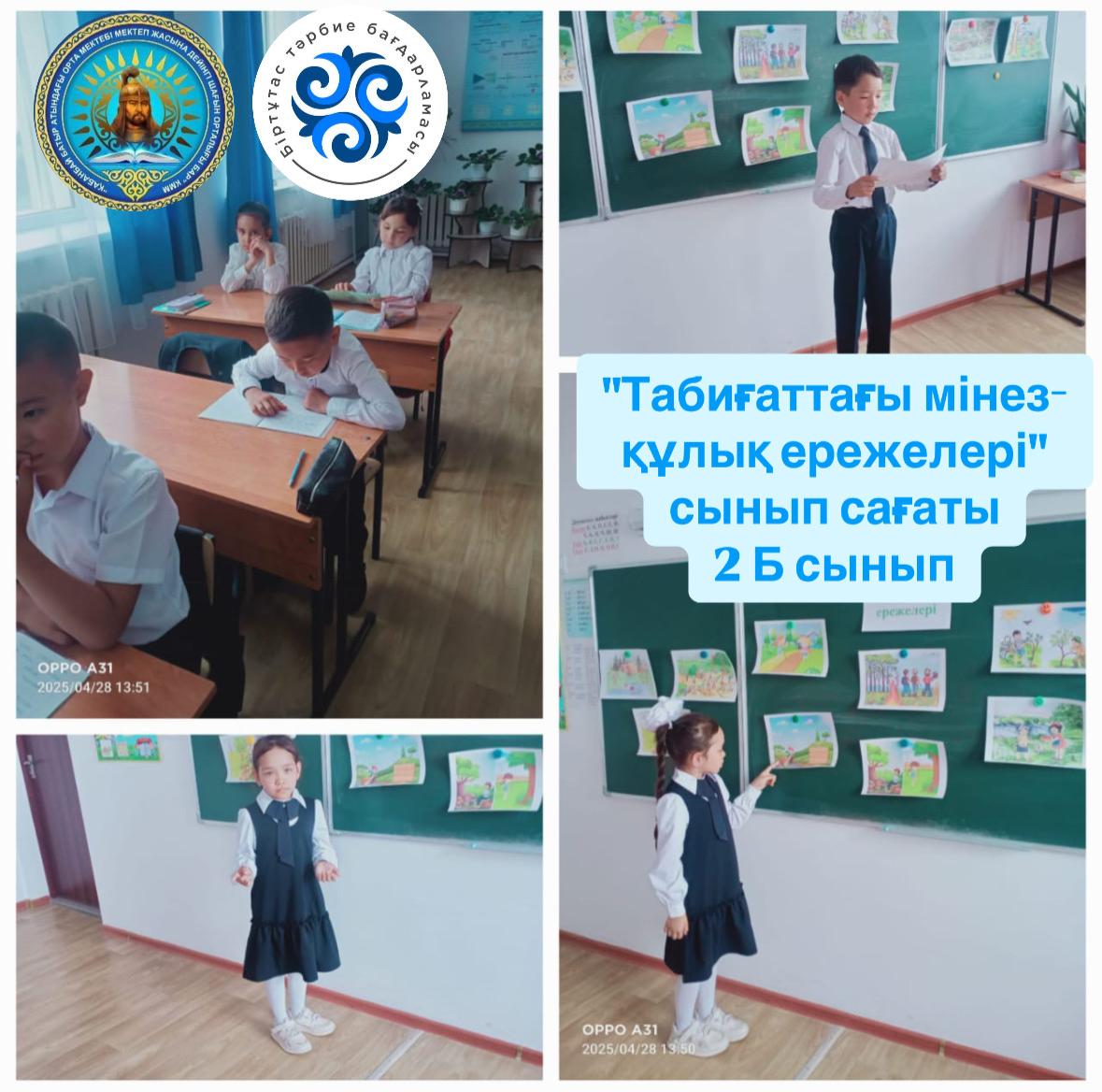 “Табиғаттағы мінез- құлық ережелері”  сынып сағатынан